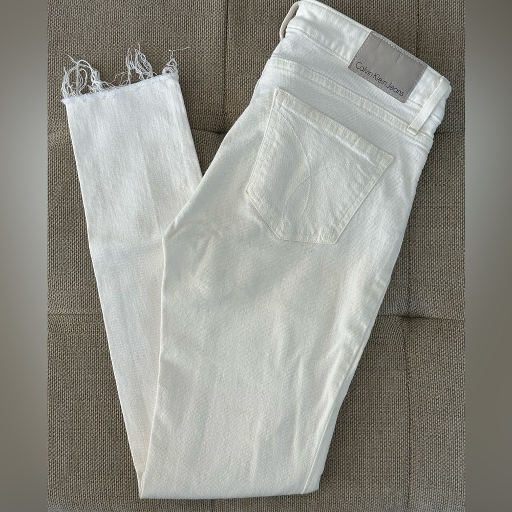 Calvin Klein Jeans White Distressed Denim